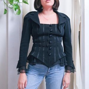 Tasashi Shoji corset blazer blouse